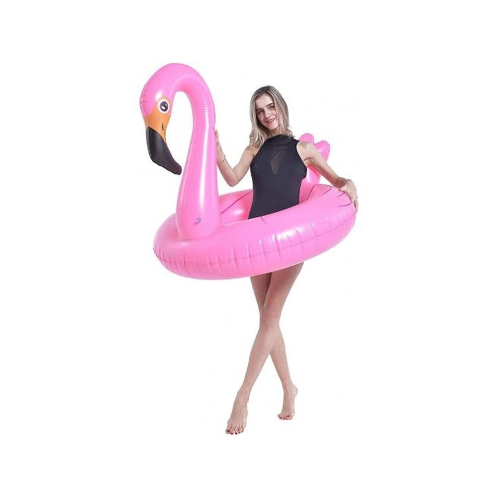 Trade Shop - Salvagente Gonfiabile Ciambella Forma Fenicottero Rosa 116x105x95cm Mare Piscina 016140 -