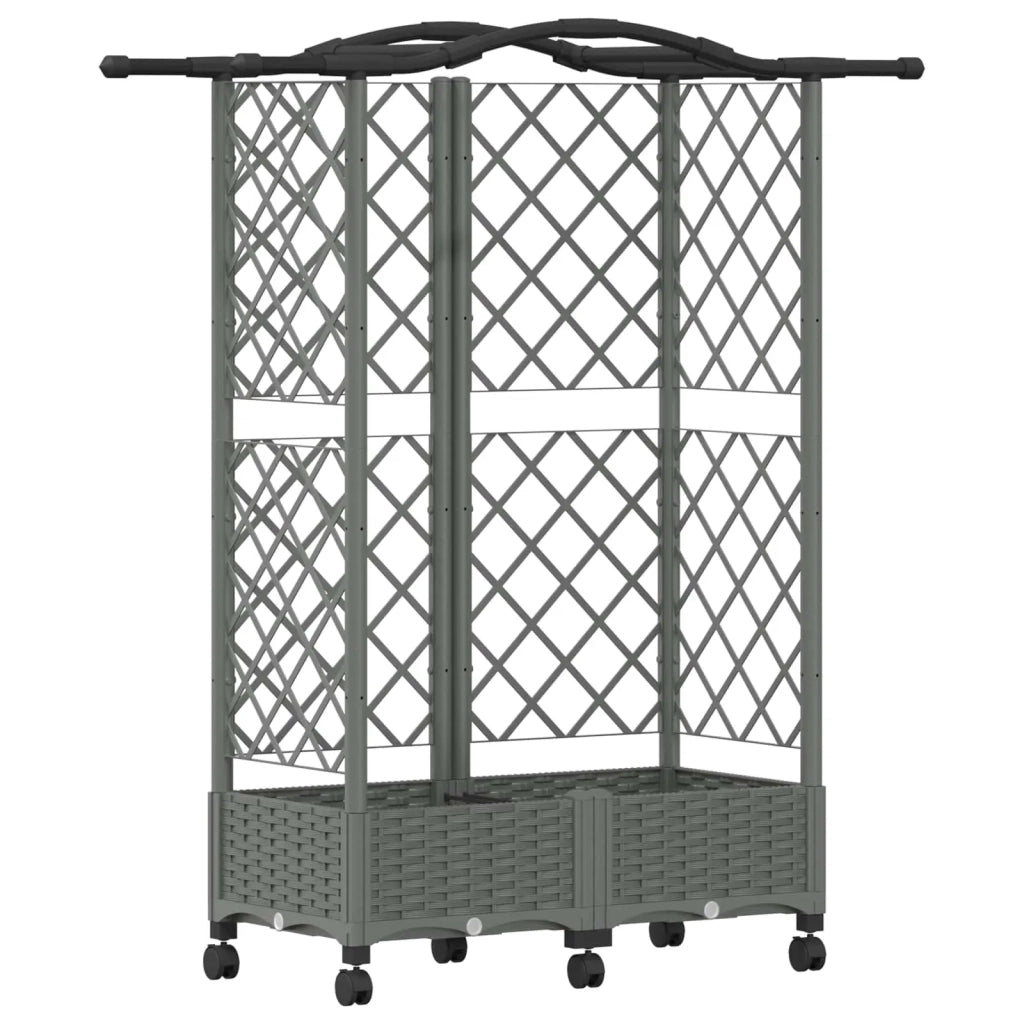 Letto Rialzato con Griglia e Tetto Grigio Chiaro PP 3423020