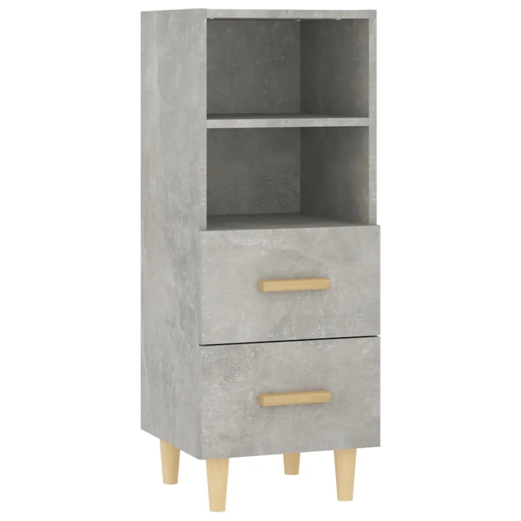 Credenza Grigio Cemento 34,5x34x90 cm in Legno Multistrato 812361