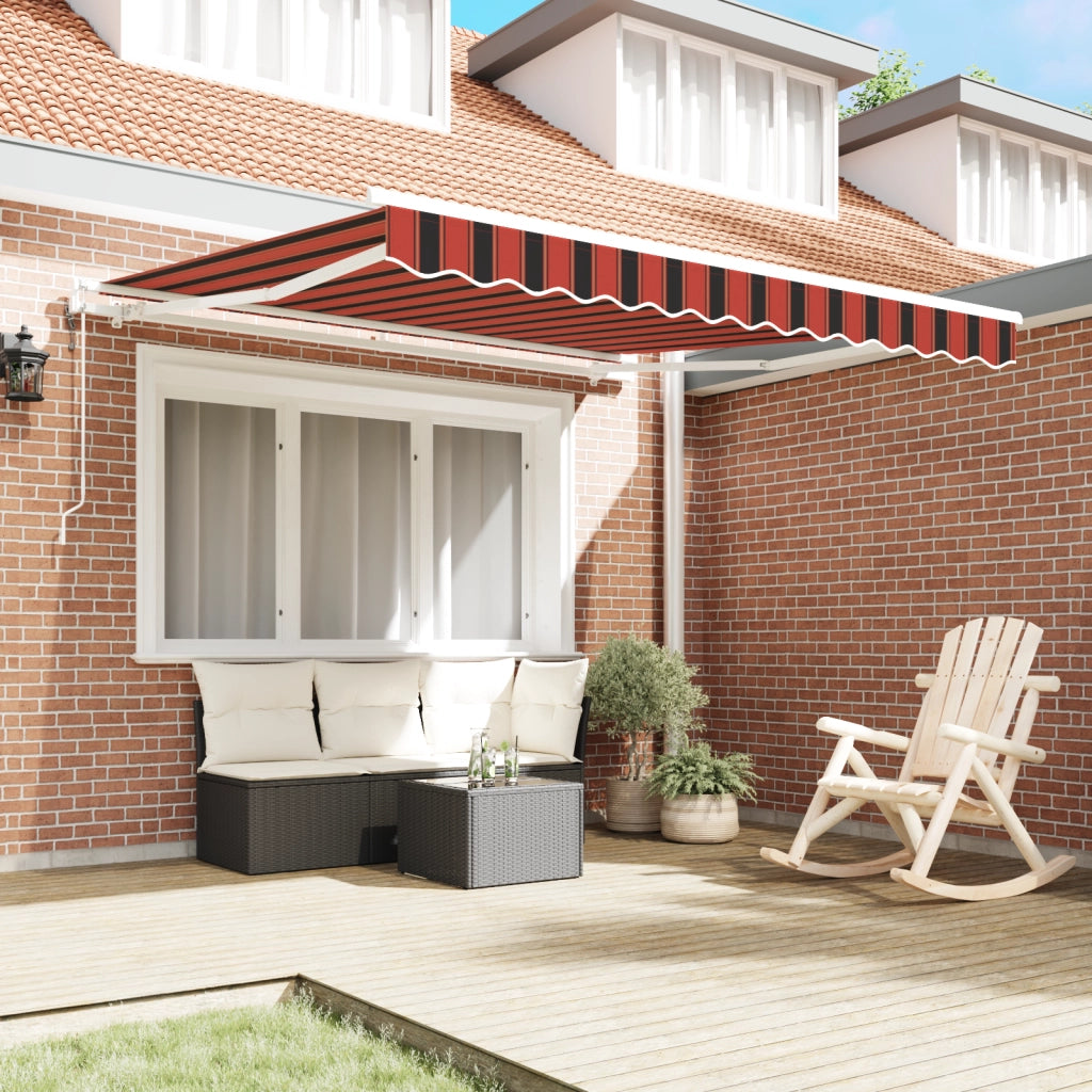Tenda Retrattile Automatica Arancione e Marrone 300x250 cm