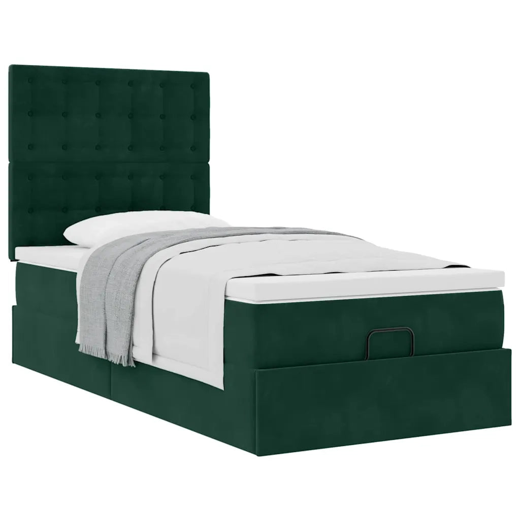 Struttura Letto Pouf con Materassi 90x200 cm in Velluto 3313592