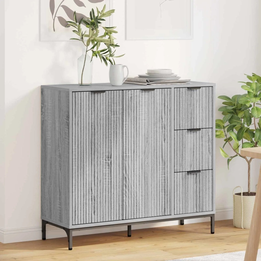 Credenza Grigio Sonoma 89,5 x 33 x 82 cm Legno multistrato 883460