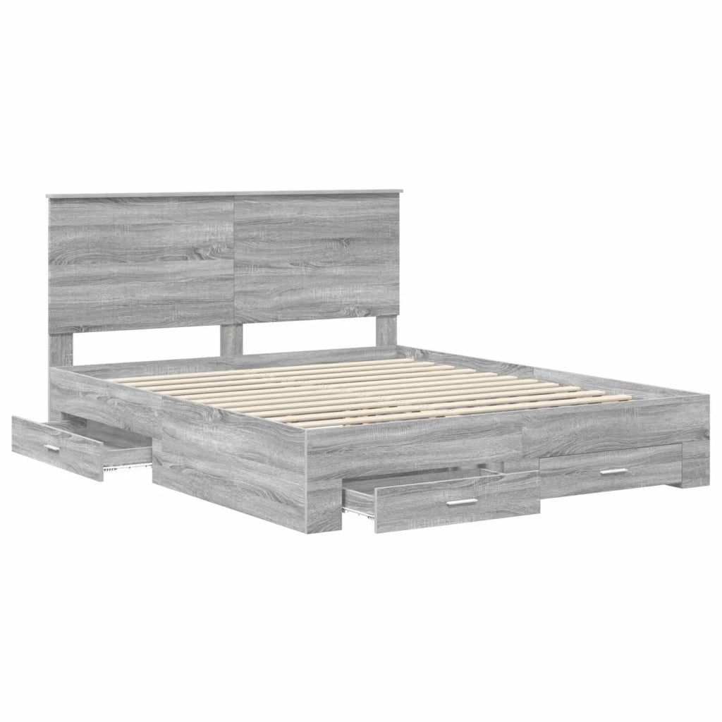 Struttura del letto con testiera Grigio Sonoma 160 x 200 cm 3411285