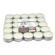 Trade Shop - Set 25 Pz. Candele Bianche Profumate Fragranza Fiori Di Cotone Tealight Lumini -