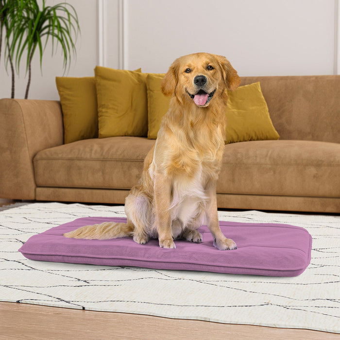 Maxi Cuscino Imbottito e Trapuntato per Cani Gatti in Microfibra Lilla
