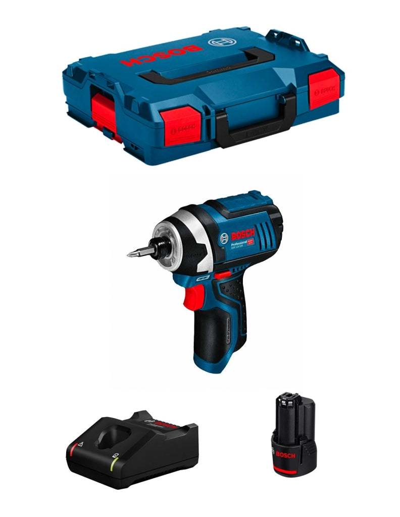Avvitatore a massa battente BOSCH GDR 12V-105 (1 x 3,0 Ah + GAL12V-40 + L-Boxx 102)