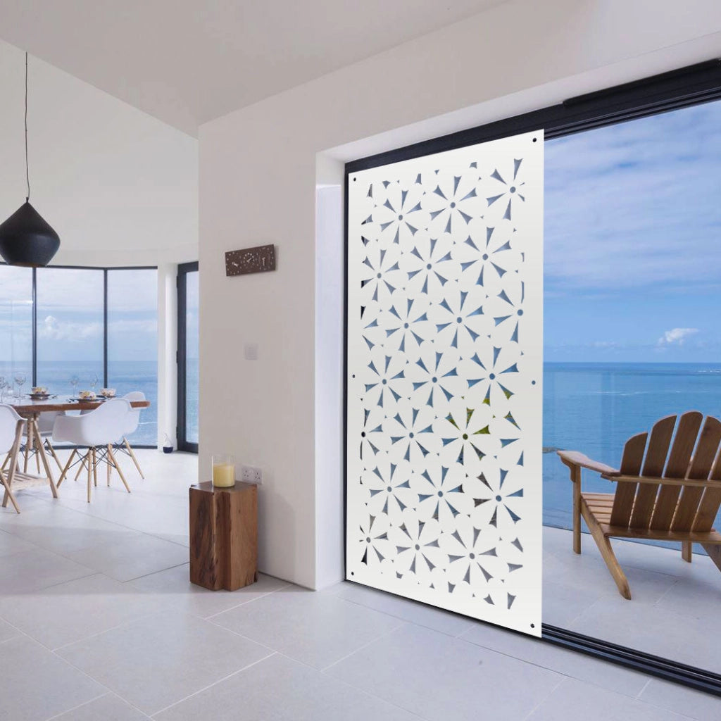 DAISY - Pannello in PVC traforato - Parasole Colore: bianco, Misura: 73x148 cm