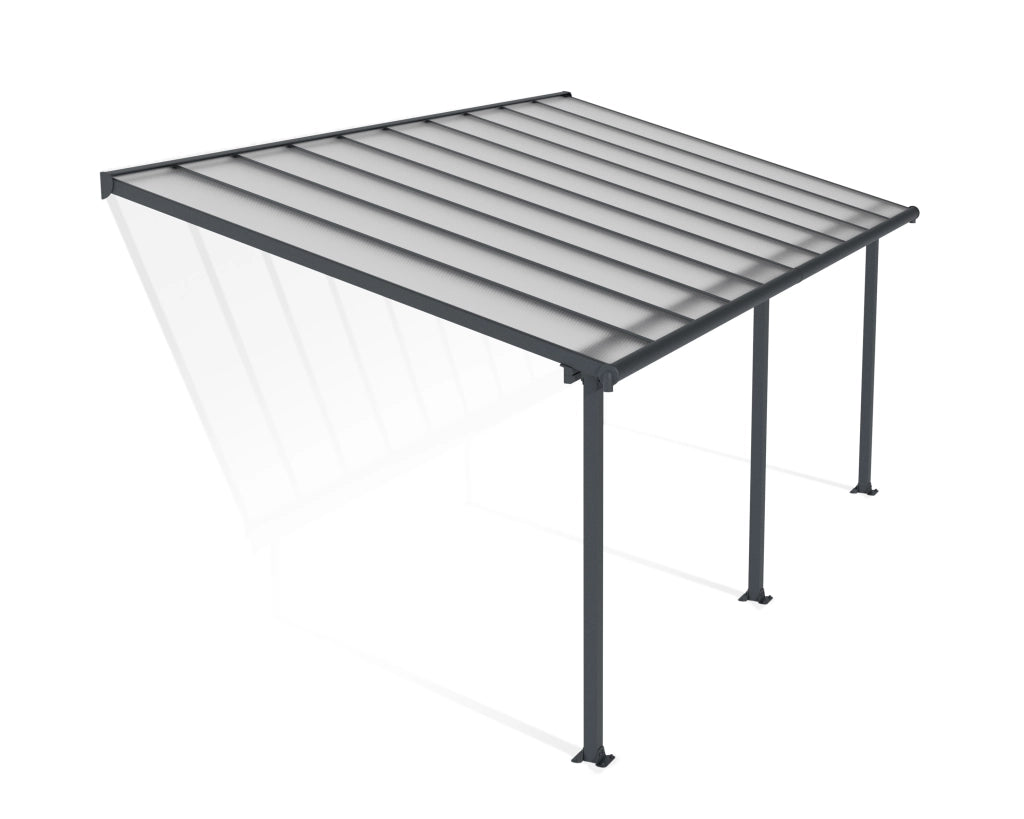 Pergola Addossata in Alluminio Olympia 3X6.2 m Grigio