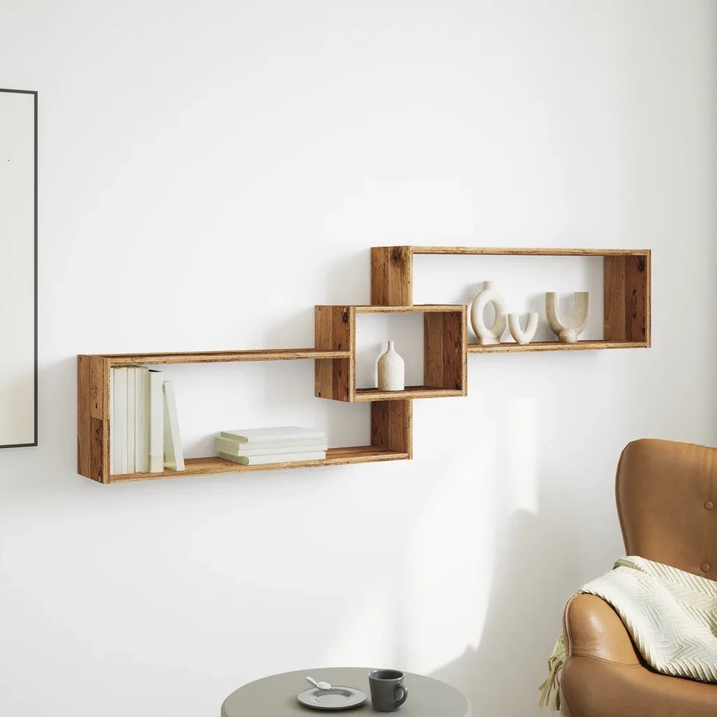 Mobile a Parete 158x18x53 cm Legno Antico in Legno Multistrato