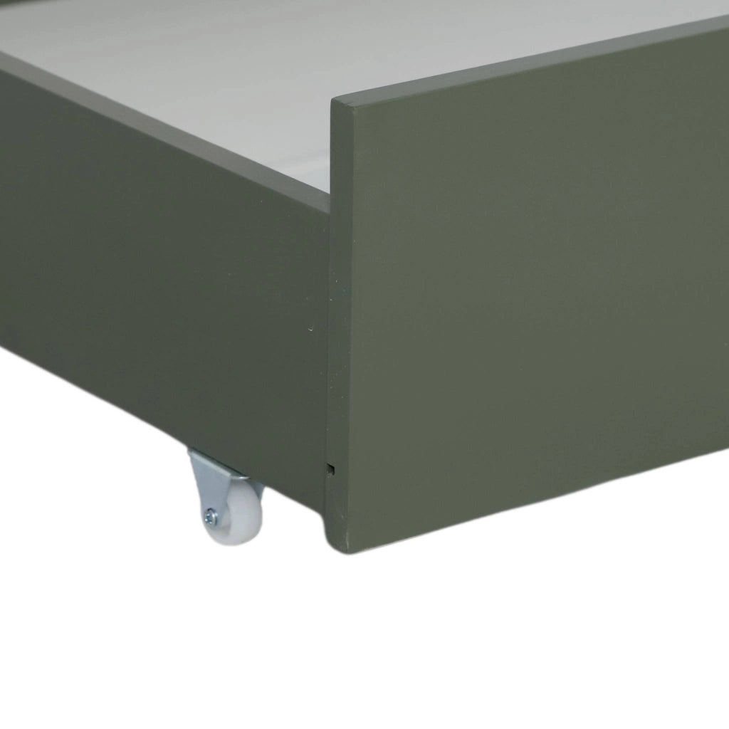 Cassettone letto per bambini roya in legno di pino, set da 2, verde