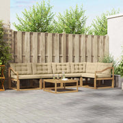 Set di divani da esterno 6 pcs Bianco e Beige 79 x 79 x 37 cm