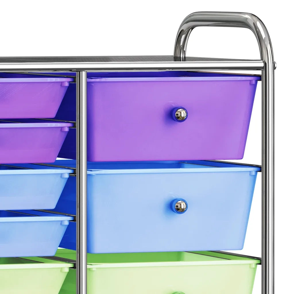 Carrello Portaoggetti XXL 15 Cassetti Multicolore in Plastica CFW7104095