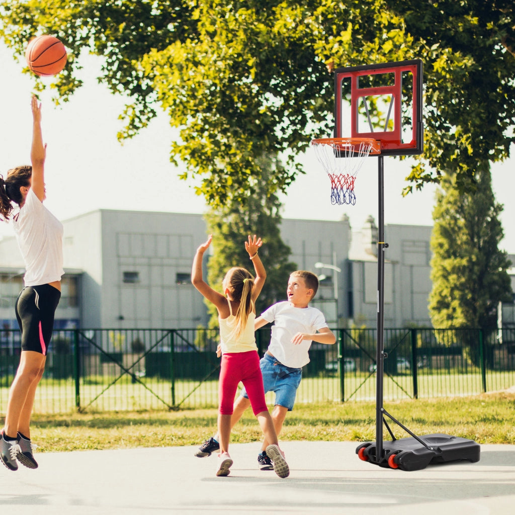 Canestro da Basket Regolabile con Base a Ruote ¨C zephmum ¨C Nero 160-210 cm