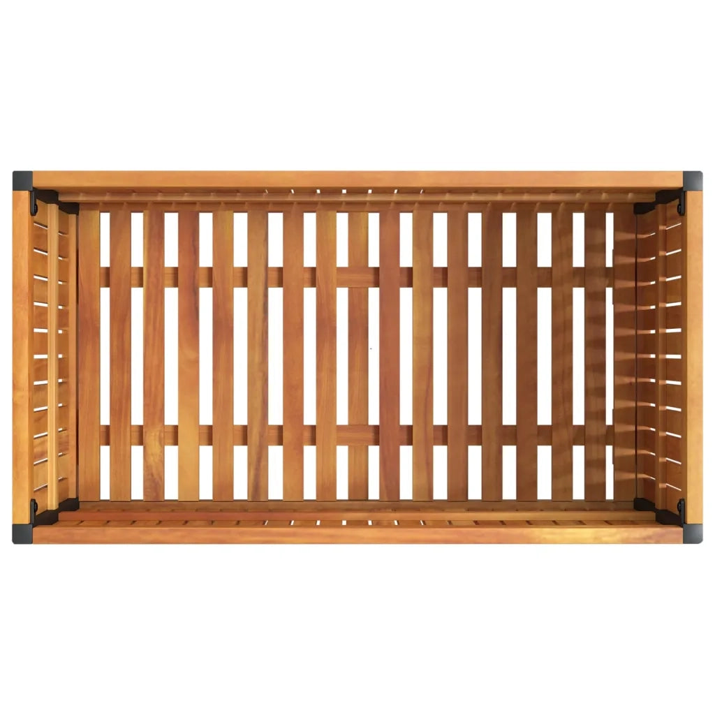 Fioriera | Cassetta per fiori | Vaso da Giardino 85x45x44 cm in Legno Acacia e Acciaio