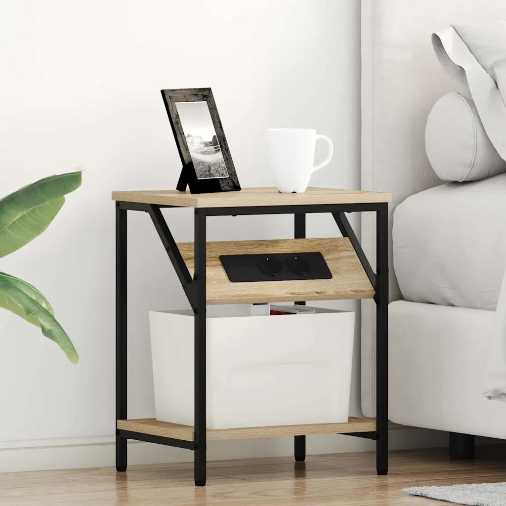 Set di 2 Comodini | Armadio da Notte | Mobiletto da notte Rovere Sonoma 38 x 30 x 48 cm