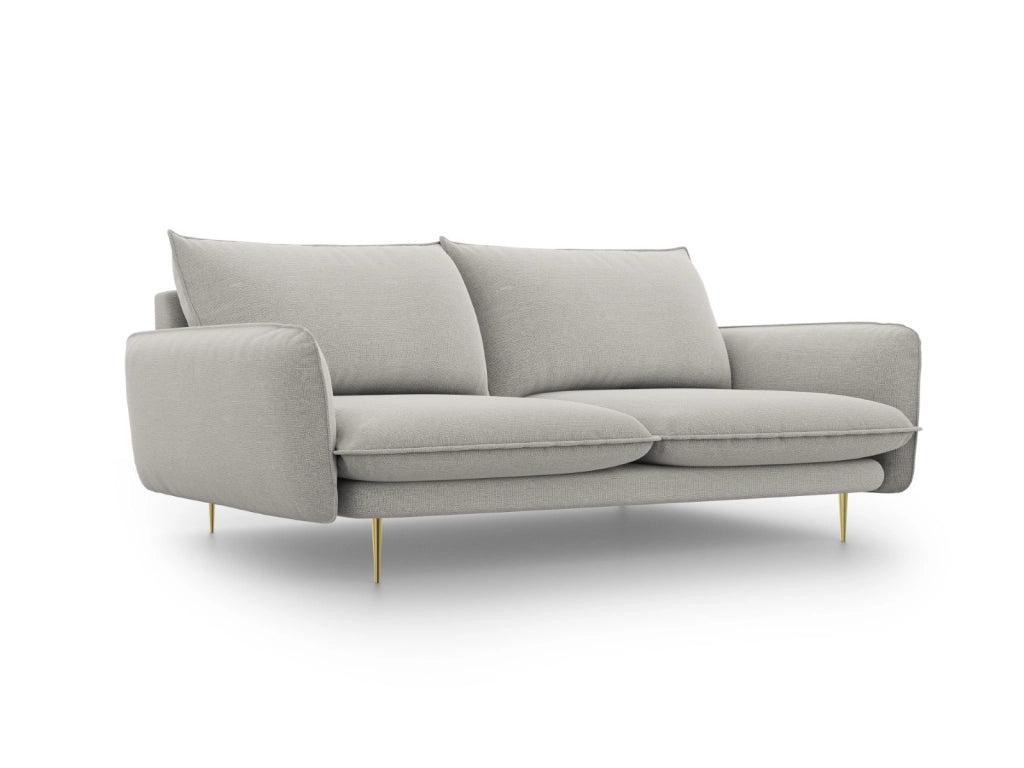 Cosmopolitan Design - Divano "Vienna" 3 posti in tessuto strutturato grigio chiaro 