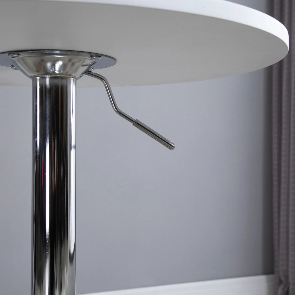 Tavolo da bar regolabile in altezza con base rotonda ¨C zephmum ¨C bianco ?60x69-93 cm