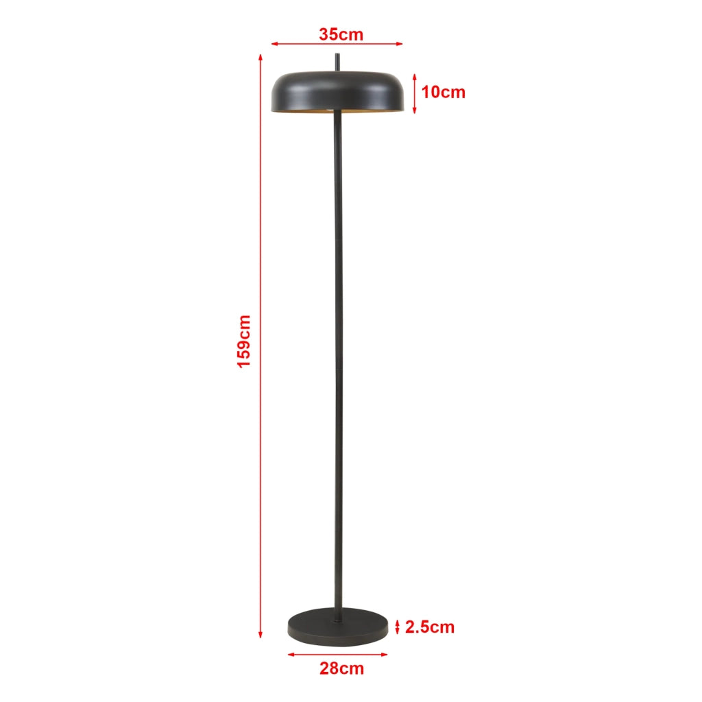 Lampada da terra dallo stile senza tempo elegante illuminazione di design per soggiorno camera da letto ufficio Barton 2 x E27 159 cm nero 03_0009542