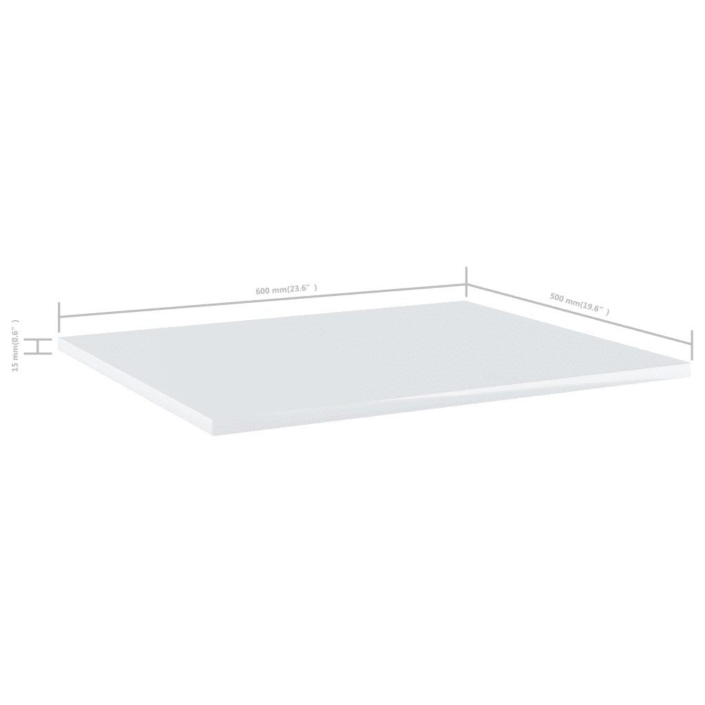 Ripiani per Libreria 8 pz Bianco Lucido 60x50x1,5 cm Truciolato cod mxl 44524
