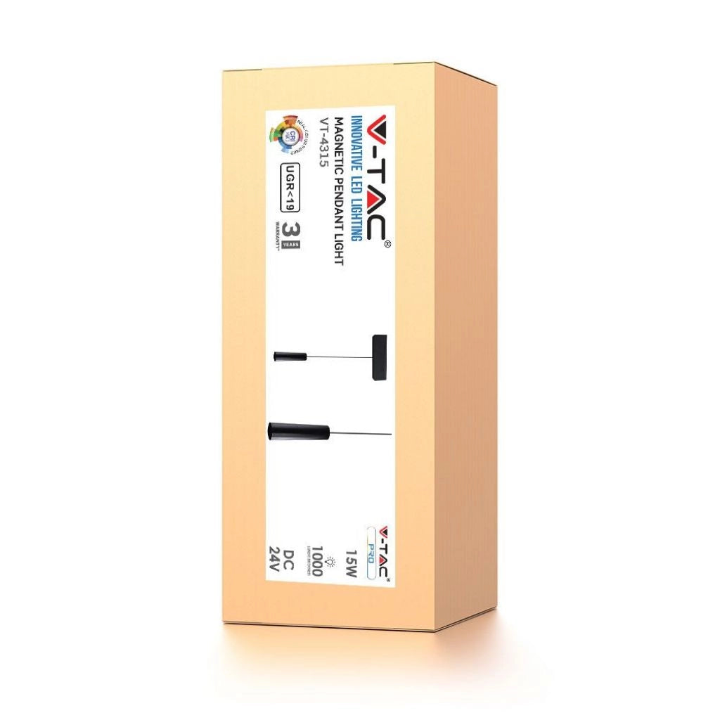 Luce sospesa a sospensione a sospensione lineare LED da 15 W IP20 24V Black 3000K