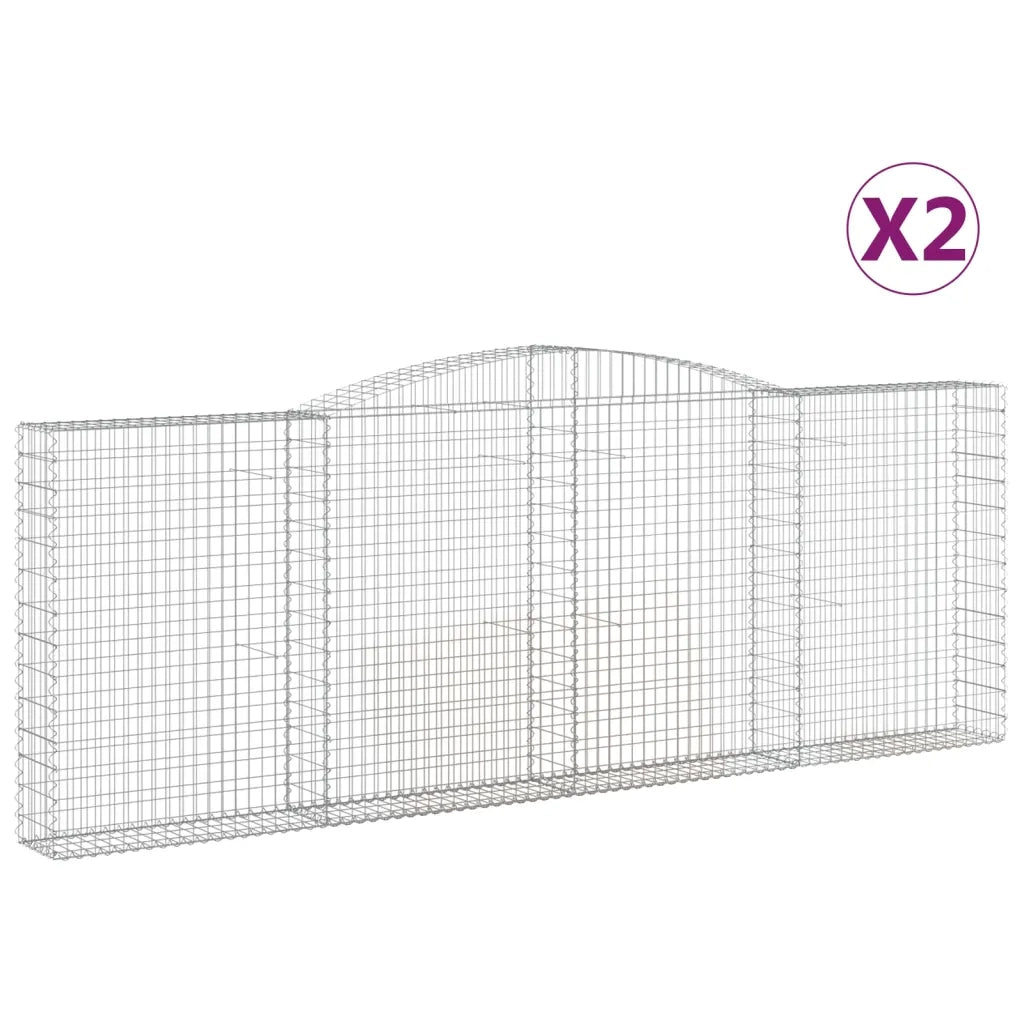 Cesti Gabbioni ad Arco 2 pz 400x30x140/160 cm Ferro Zincatocod mxl 76222
