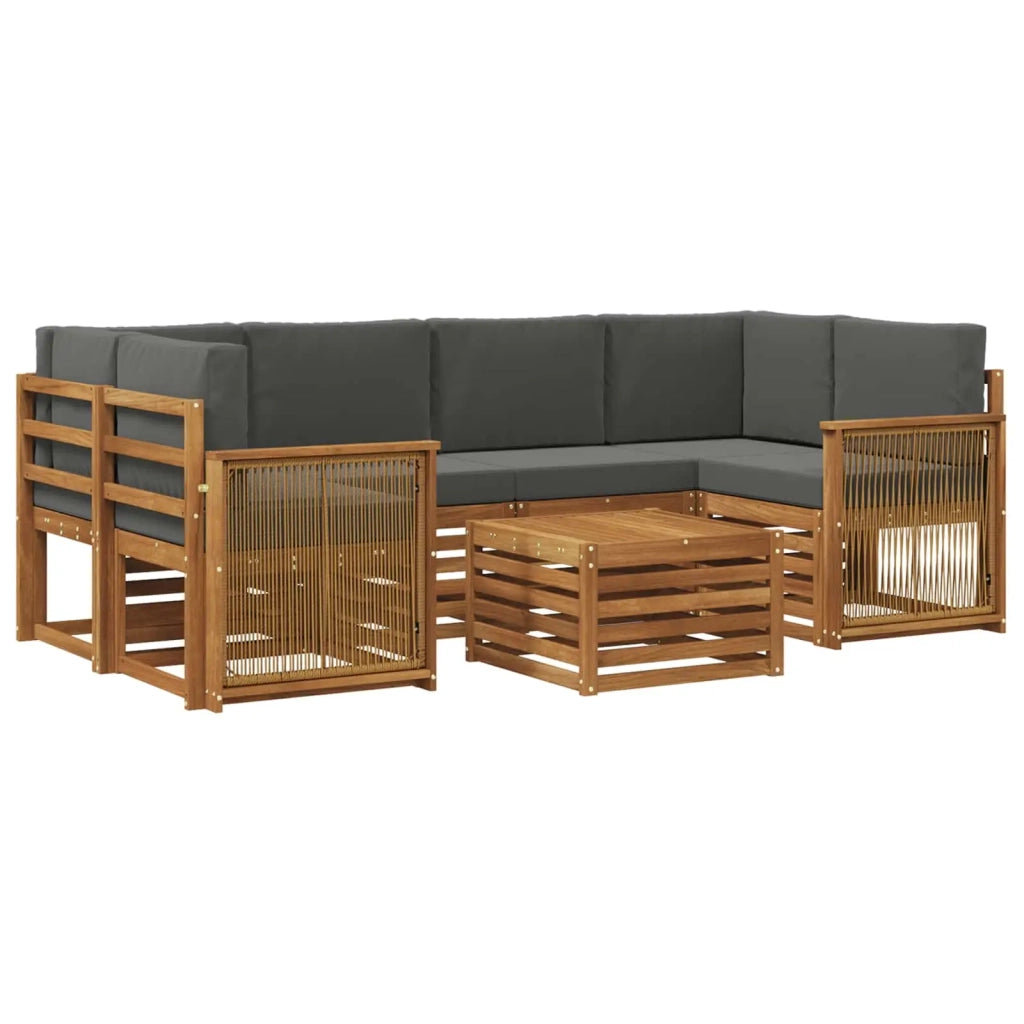 Set di divani da esterno 7 pz Naturale e Antracite 3384088