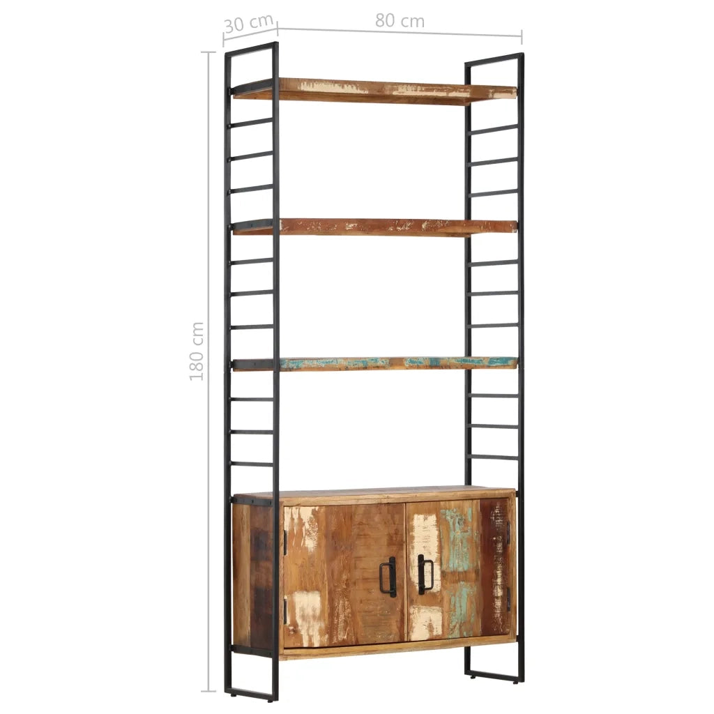 Libreria a 4 Livelli Legno Massello di Recupero 80x30x180 cm 284419