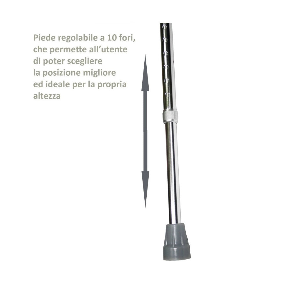 Trade Shop - Coppia Stampelle Canadesi Stampella In Alluminio Altezza Regolabile Lega Leggera -