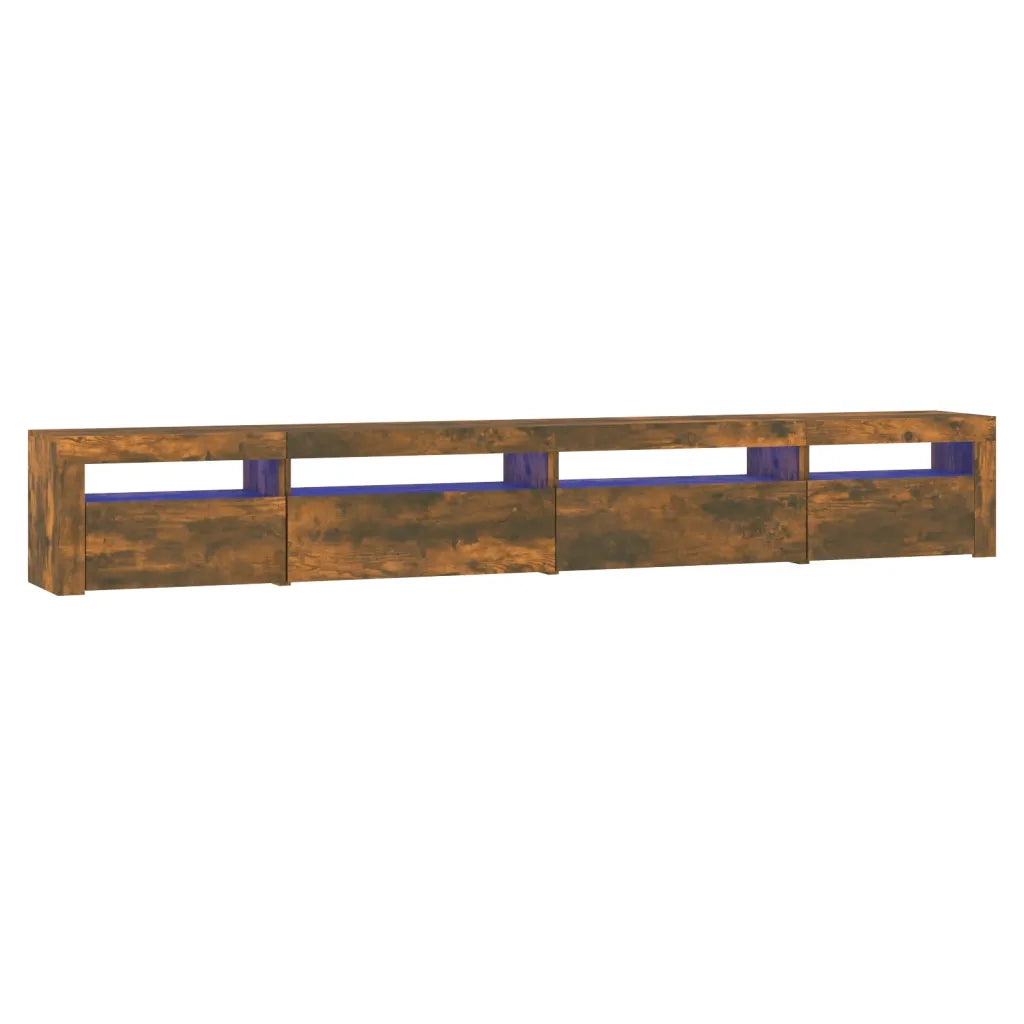 Mobile Porta TV con Luci LED Rovere Fumo 270x35x40 cm 3152751