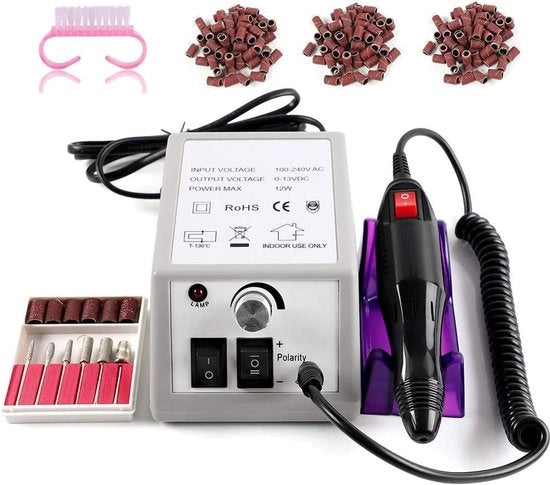 Fissatrice unghie elettrica - Fissatrice unghie automatica - Manicure e pedicure - Fissatrice unghie per salone 

Specifiche tecniche: 
- Potenza: 
- Velocità: 
- Lunghezza del filo: 
- Tipo di motore: 
- Materiali: 
- Dimensioni: 
- Peso: 
- Garanzia: