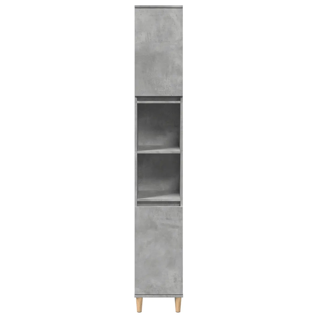 Set Mobili da Bagno | Armadio da bagno 3 pz Grigio Cemento in Legno Multistrato