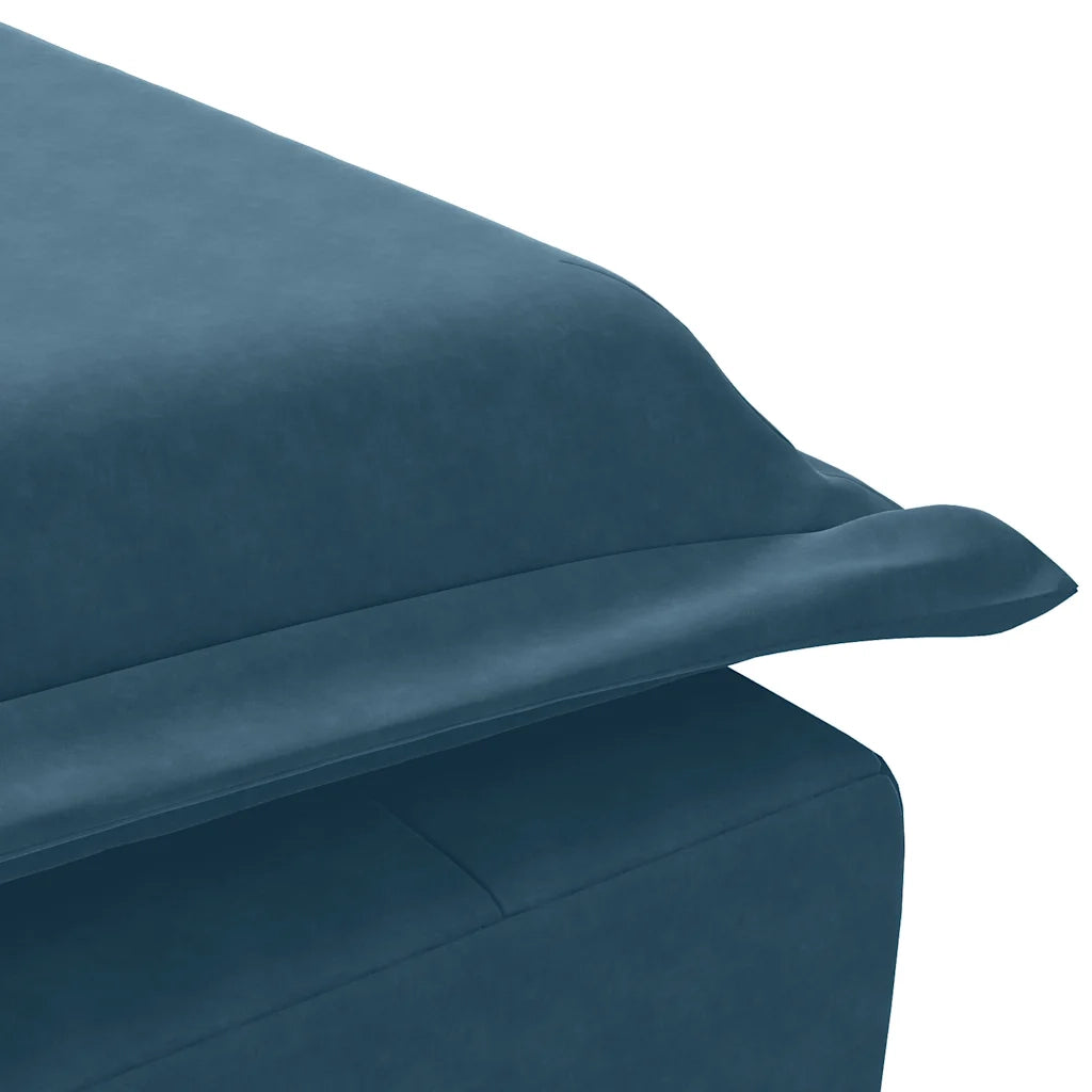 Chaise Longue Massaggi con Cuscino a Rullo Blu in Velluto CFW3409255