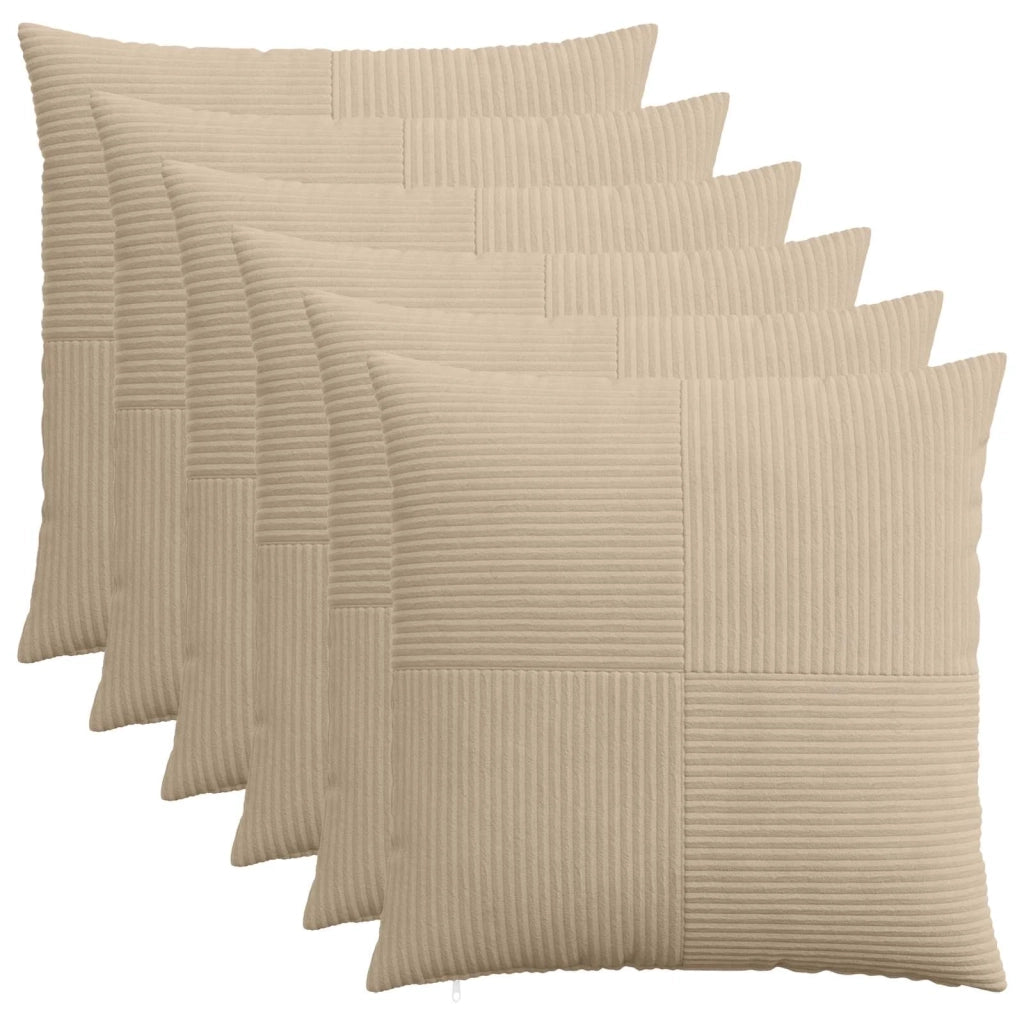 Federa 6 pcs ALMELO Tortora 60 x 60 cm corduroy 915420
