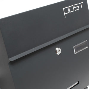 Cassetta postale con portagiornale V4 antracite 350 x 95 x 445 mm con vetrino nome