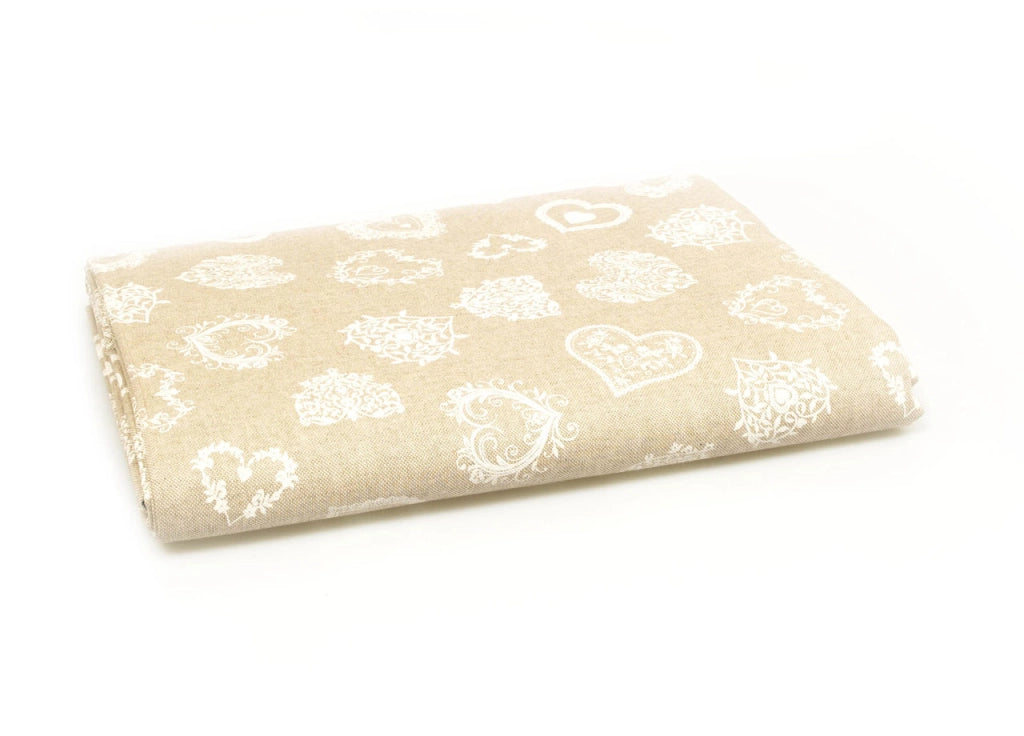 Telo Arredo Granfoulard Copritutto Cotone Made Italy Vari Disegni Arredatutto Copriletto Multiuso - 1 Piazza - Cuore Bianco
