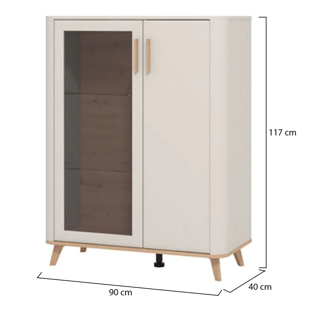 Mobile Espositore Castella, Vetrina 4 Ripiani, 90x40x116.5h cm Beige