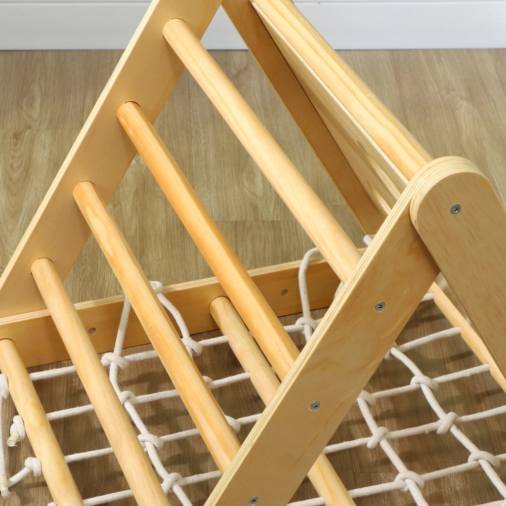 Set Arrampicata Indoor 7in1 con Scivolo ¨C Xylo ¨C Triangolo Arcobaleno Legno Multicolore