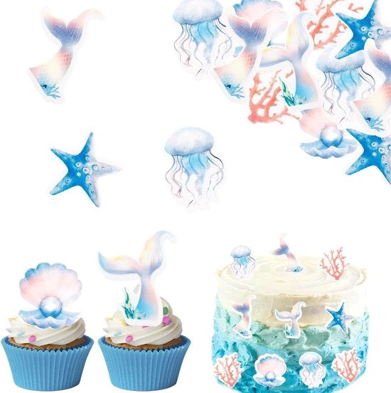 Set di decorazioni da torta tema sirena del mare