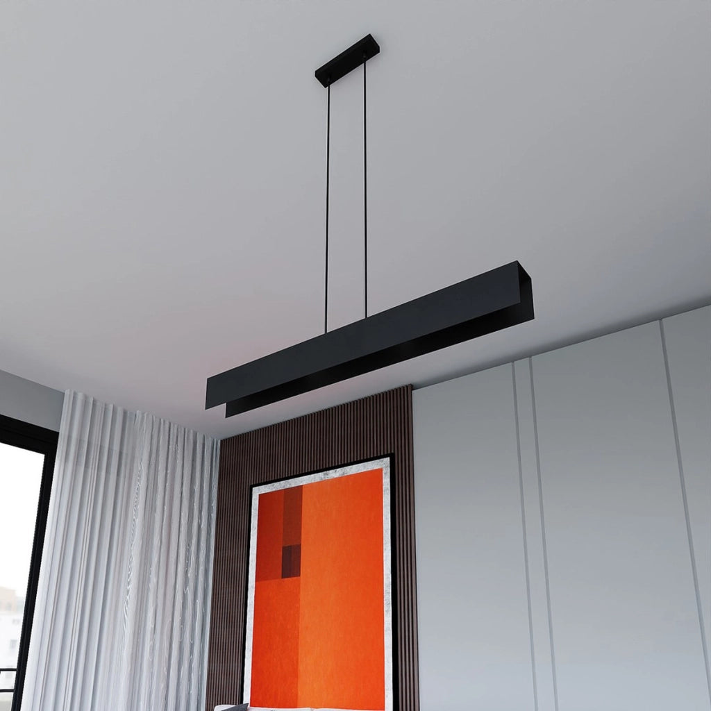 Lampada a sospensione Gentor in acciaio nero opaco