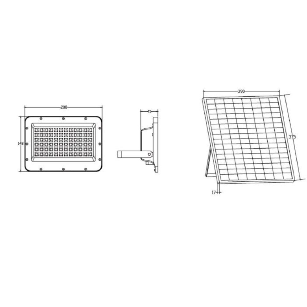 Trade Shop - Faro Led Da Esterno Con Pannello Solare 240w Ip66 Telecomando Luce Regolabile Sf319-240-3c -