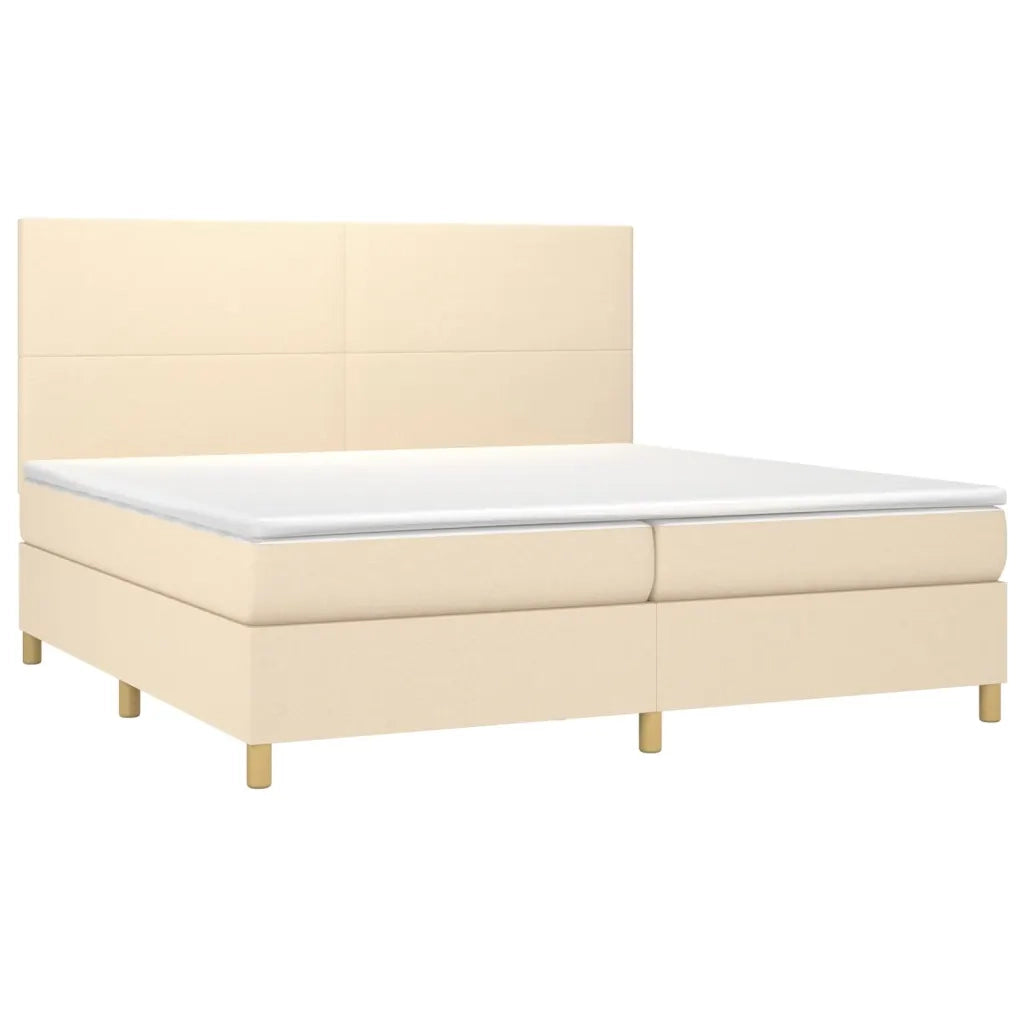 Letto a Molle Materasso e LED bianco 200x200cm in Tessuto cod mxl 33655