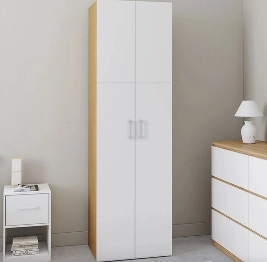 Cassettiere 2 porte in legno e bianco 50 cm con piattaforma - alta qualità - materiale duraturo - progettata per un design elegante - adatta per uso quotidiano - stile moderno - comfort e funzionalità