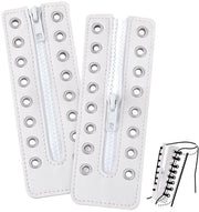 Inserti per Scarpe 2 Pezzi - Pelle PU - Bianca - 16,3 x 5,5 Pollici - Adatti per Scarpe da Ginnastica/Scarpe - Chiusura con Cinturino - Cinturino per Scarpe