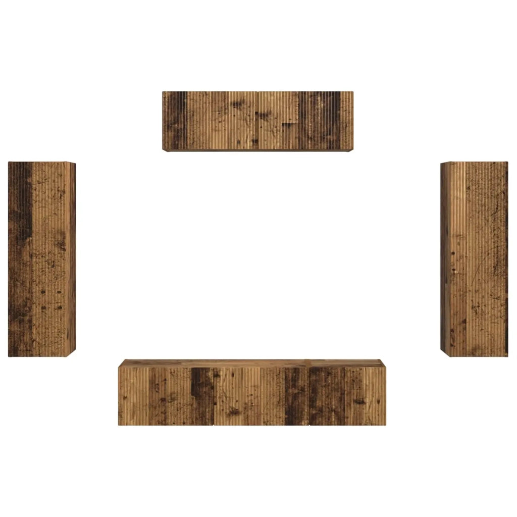 Mobile TV 5 pz | Armadietto TV | Mobile Porta TV Legno vecchio