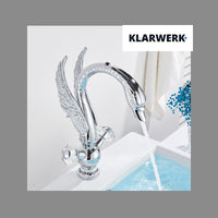 ADRIANO | Rubinetto da bagno grande design in acciaio inossidabile cigno lavabo cromato di lusso | miscelatore alto per lavabo independente