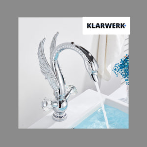 ADRIANO | Rubinetto da bagno grande design in acciaio inossidabile cigno lavabo cromato di lusso | miscelatore alto per lavabo independente