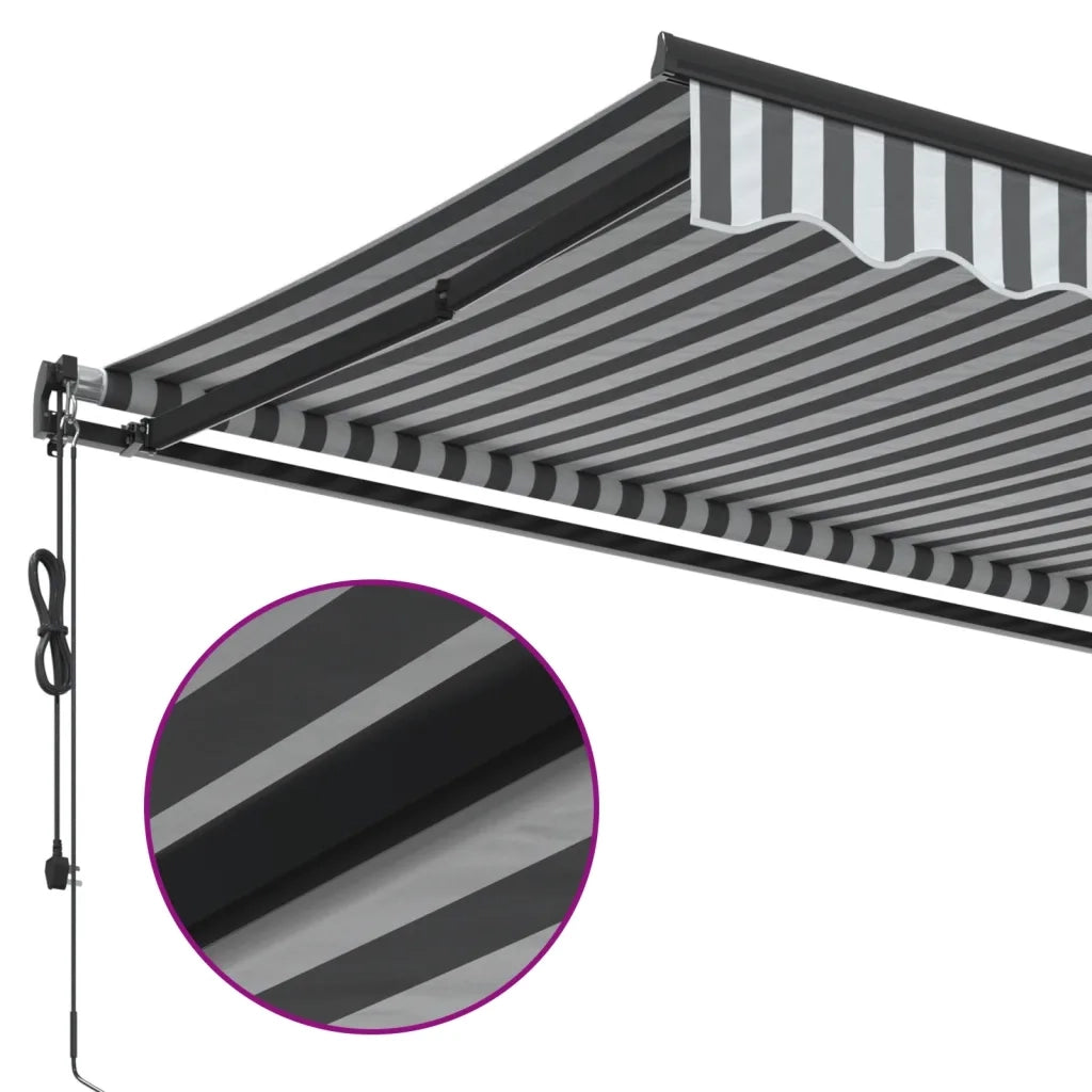 vidaXL Tenda Retrattile Automatica LED Antracite e Bianco 600x350 cm