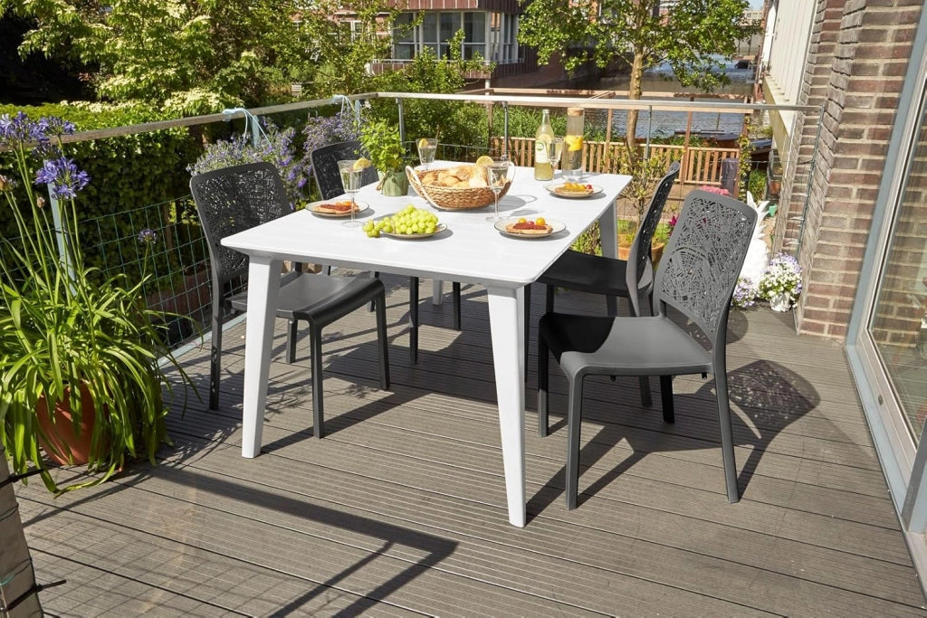 Tavolo da Giardino 157x98x74 cm in Resina Keter Lima 160 Bianco