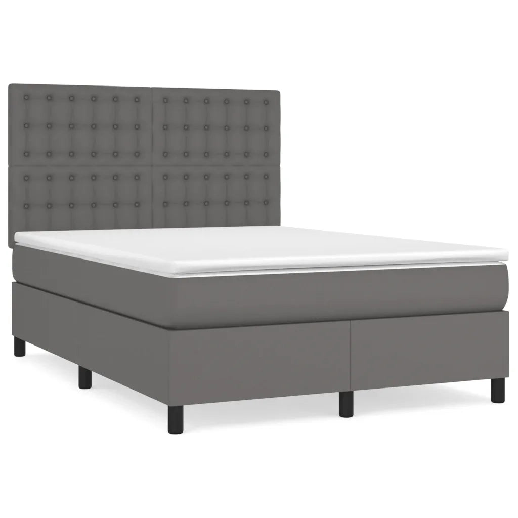 Giroletto a Molle con Materasso Grigio 140x200 cm in Similpellecod mxl 99790