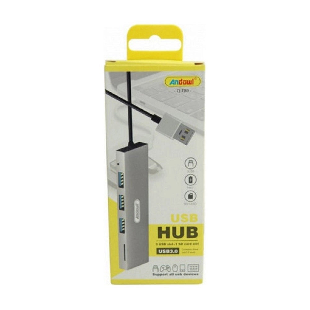 Trade Shop - Hub Usb 3 Porte Usb3.0 + 1 Slot Micro Sd Portatile Dissipazione Del Calore Q-t89 -